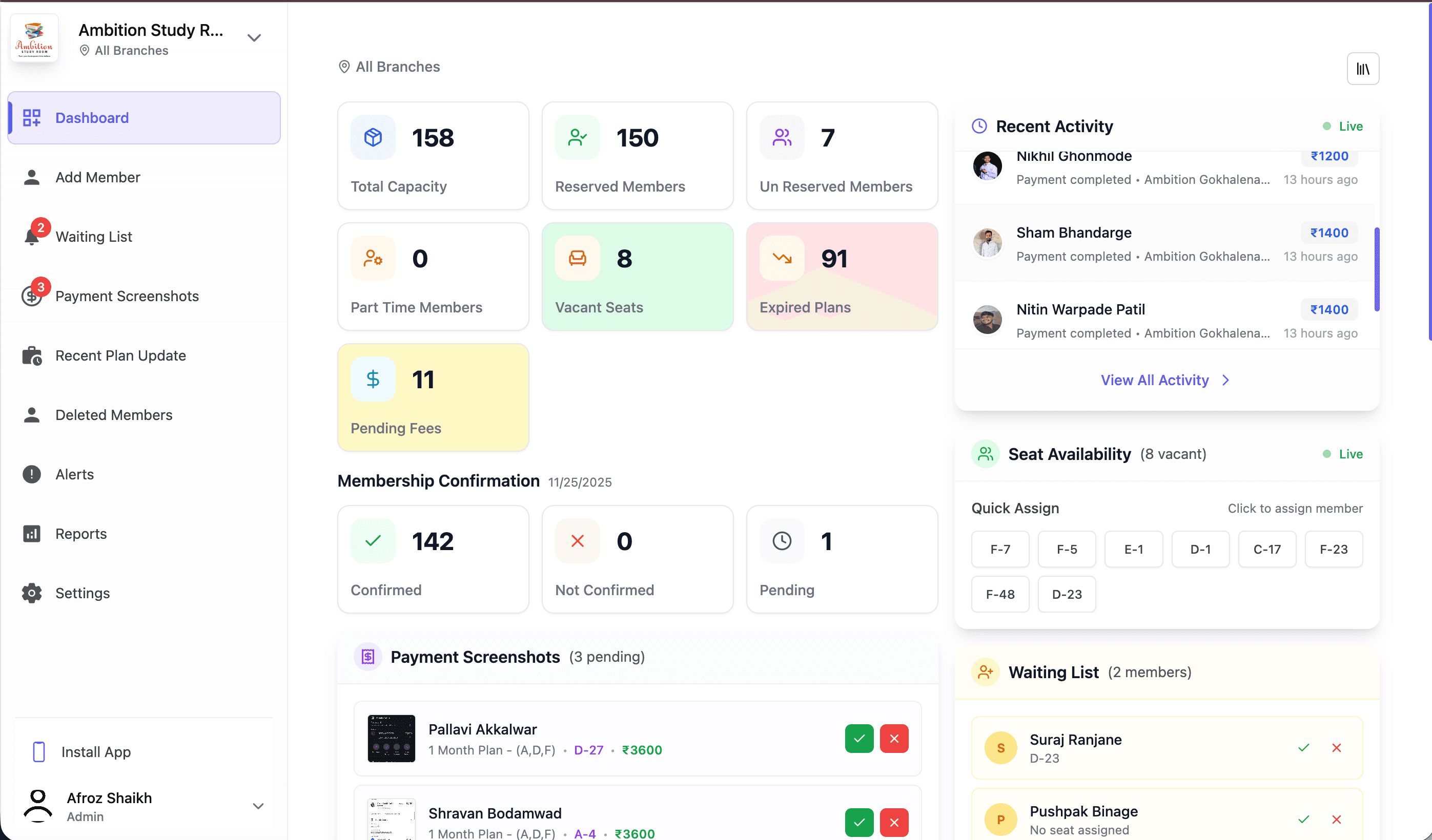 Abhyasika Dashboard Interface